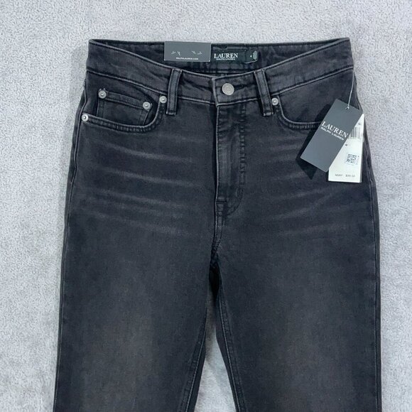 NEW Lauren Ralph Lauren Women's 4 High-Rise Straight Ankle Jeans Empire Wash - Picture 9 of 10